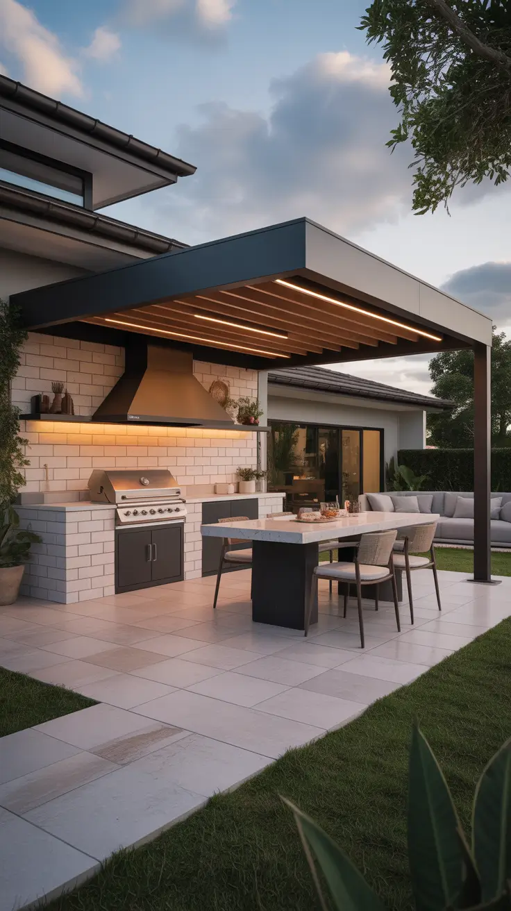 Outdoor BBQ Area With Roof 2026: Modern Covered Grill And Rooftop Ideas
