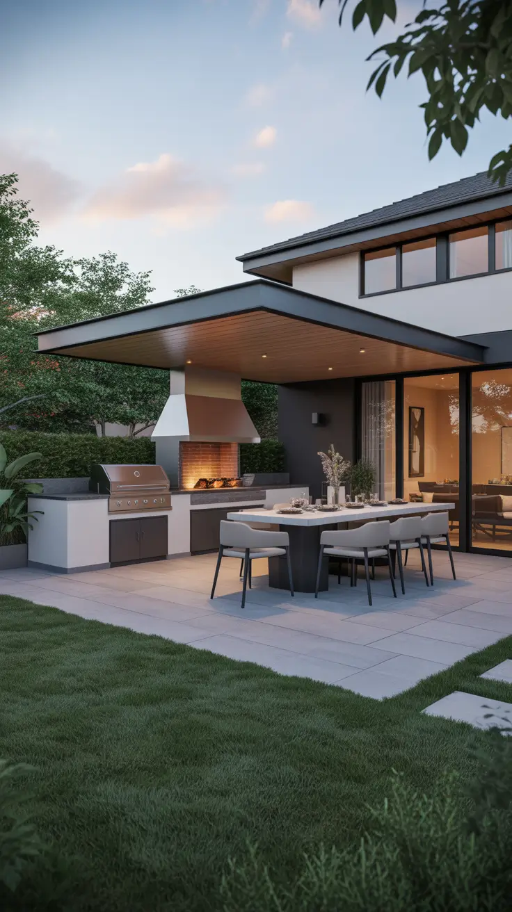 Outdoor BBQ Area With Roof 2026: Modern Covered Grill And Rooftop Ideas