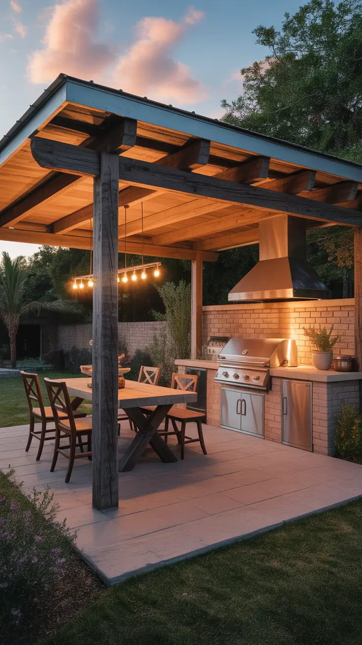 Outdoor BBQ Area With Roof 2026: Modern Covered Grill And Rooftop Ideas