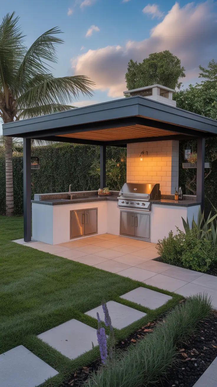 Outdoor BBQ Area With Roof 2026: Modern Covered Grill And Rooftop Ideas
