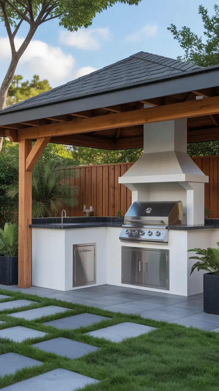 Outdoor BBQ Area With Roof 2026: Modern Covered Grill And Rooftop Ideas