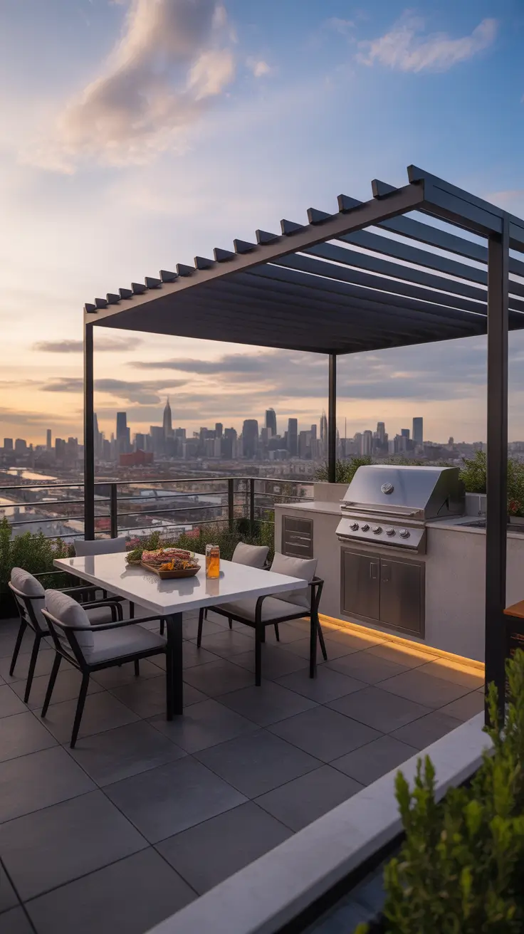 Outdoor BBQ Area With Roof 2026: Modern Covered Grill And Rooftop Ideas