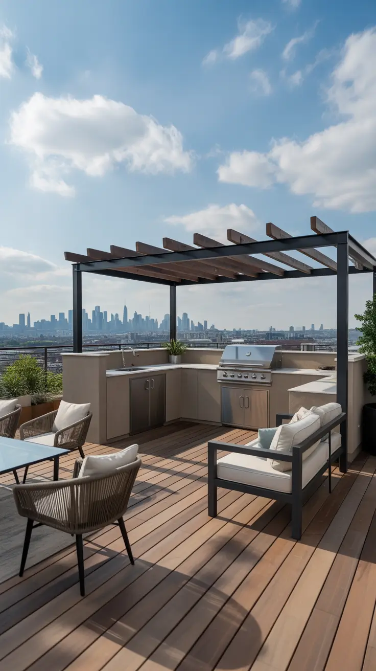 Outdoor BBQ Area With Roof 2026: Modern Covered Grill And Rooftop Ideas