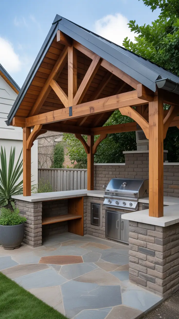 Outdoor BBQ Area With Roof 2026: Modern Covered Grill And Rooftop Ideas
