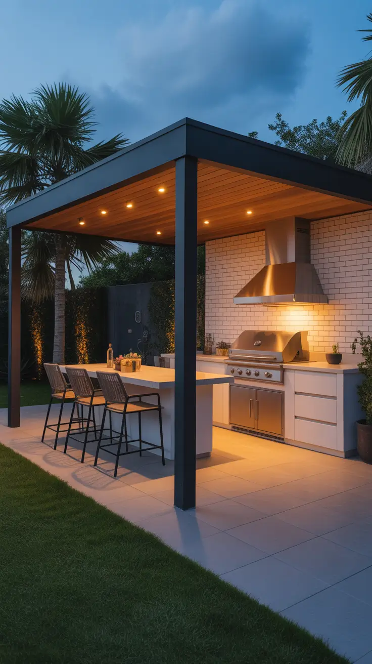 Outdoor BBQ Area With Roof 2026: Modern Covered Grill And Rooftop Ideas