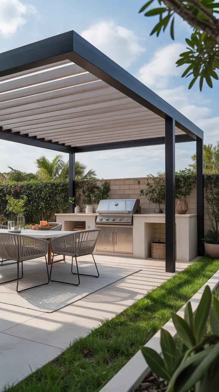 Outdoor BBQ Area With Roof 2026: Modern Covered Grill And Rooftop Ideas