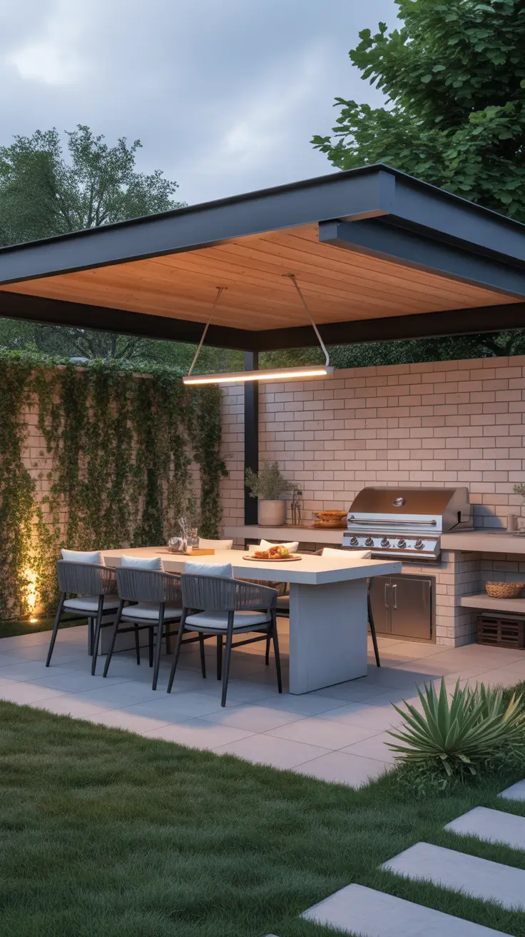 Outdoor BBQ Area With Roof 2026: Modern Covered Grill And Rooftop Ideas