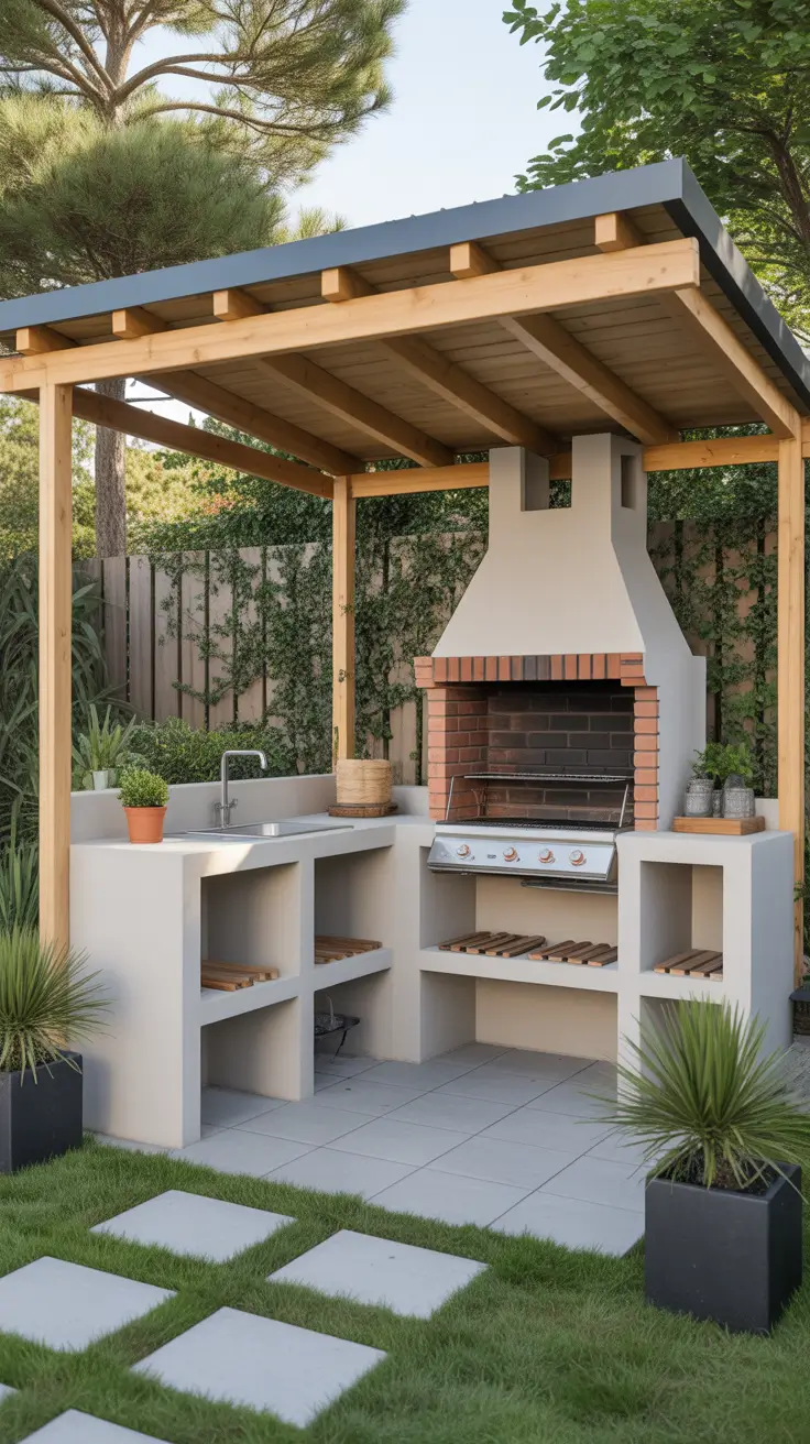 Outdoor BBQ Area With Roof 2026: Modern Covered Grill And Rooftop Ideas