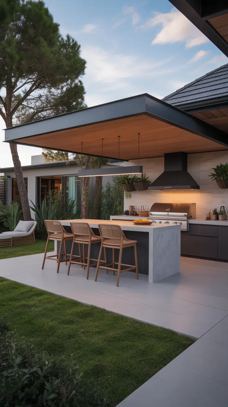 Outdoor BBQ Area With Roof 2026: Modern Covered Grill And Rooftop Ideas