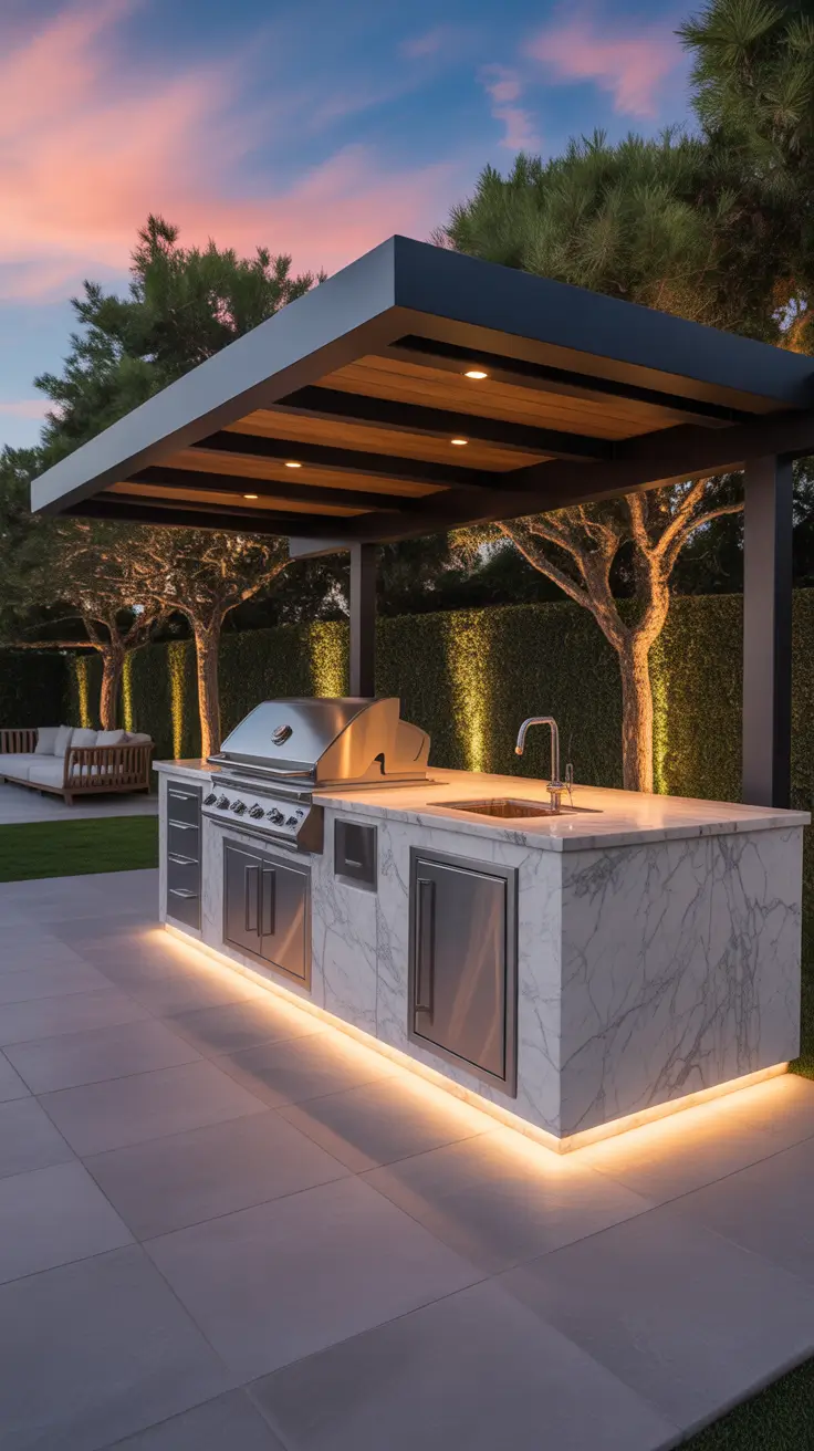 Outdoor BBQ Area With Roof 2026: Modern Covered Grill And Rooftop Ideas