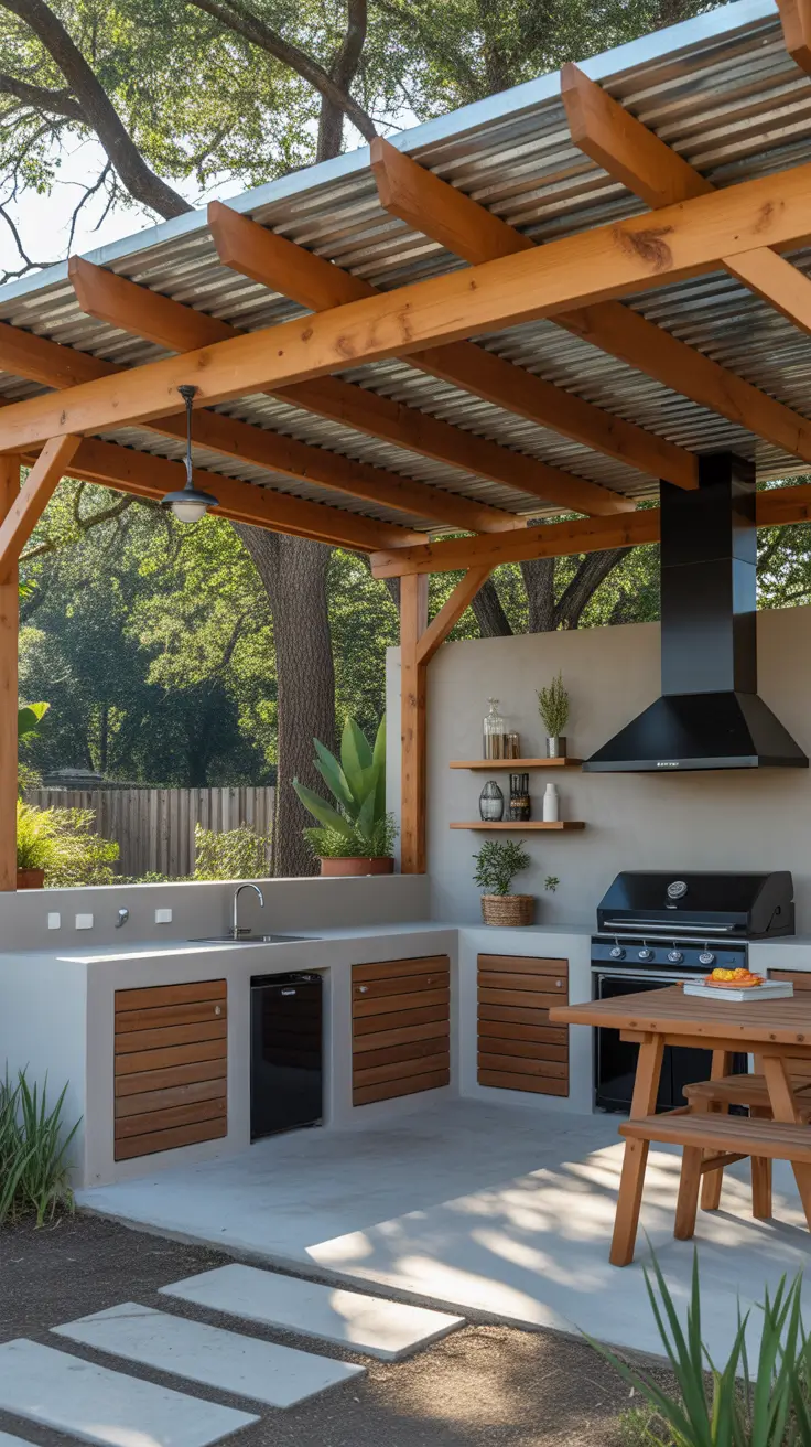 Outdoor BBQ Area With Roof 2026: Modern Covered Grill And Rooftop Ideas