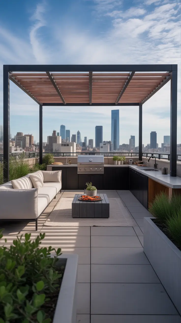 Outdoor BBQ Area With Roof 2026: Modern Covered Grill And Rooftop Ideas