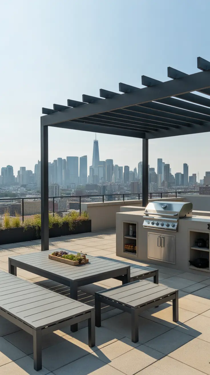 Outdoor BBQ Area With Roof 2026: Modern Covered Grill And Rooftop Ideas