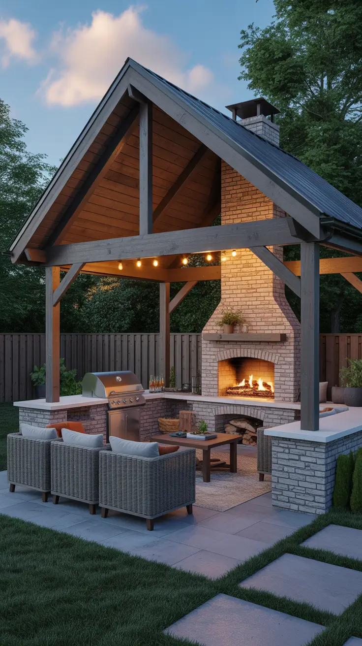 Outdoor BBQ Area With Roof 2026: Modern Covered Grill And Rooftop Ideas