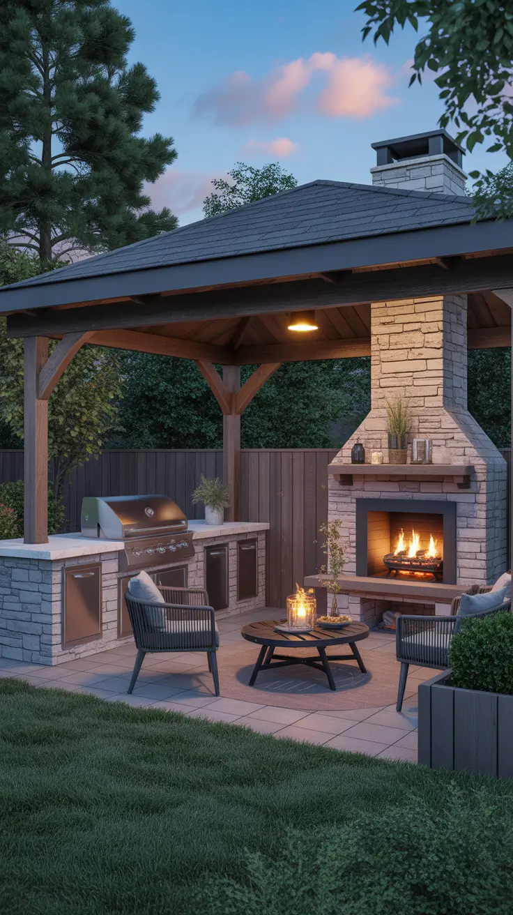 Outdoor BBQ Area With Roof 2026: Modern Covered Grill And Rooftop Ideas