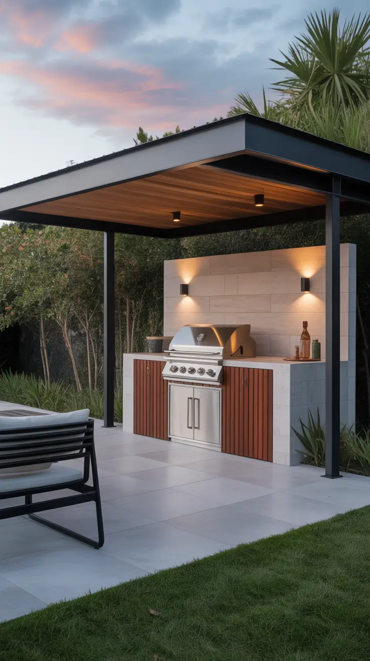 Outdoor BBQ Area With Roof 2026: Modern Covered Grill And Rooftop Ideas