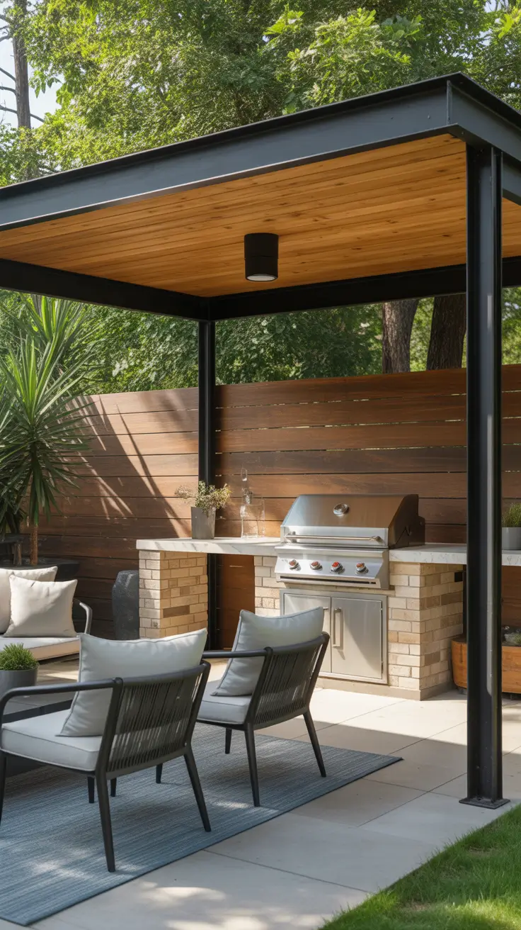Outdoor BBQ Area With Roof 2026: Modern Covered Grill And Rooftop Ideas