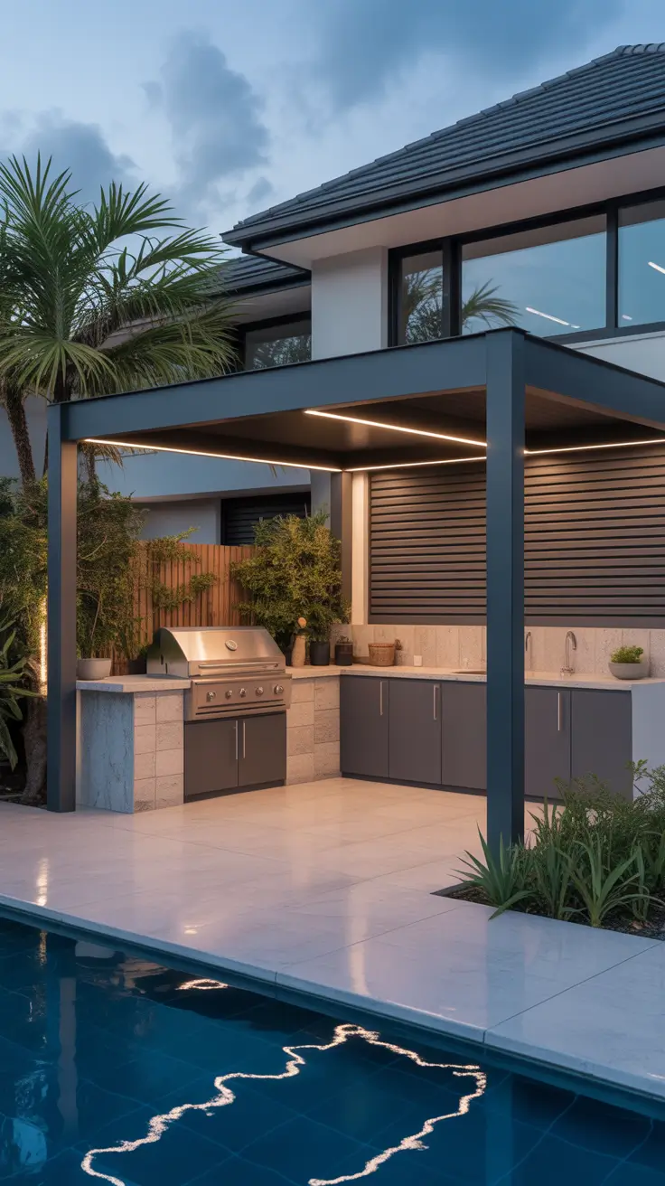 Outdoor BBQ Area With Roof 2026: Modern Covered Grill And Rooftop Ideas