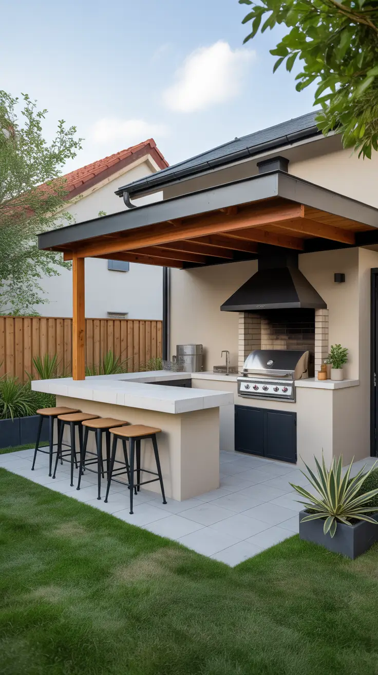 Outdoor BBQ Area With Roof 2026: Modern Covered Grill And Rooftop Ideas