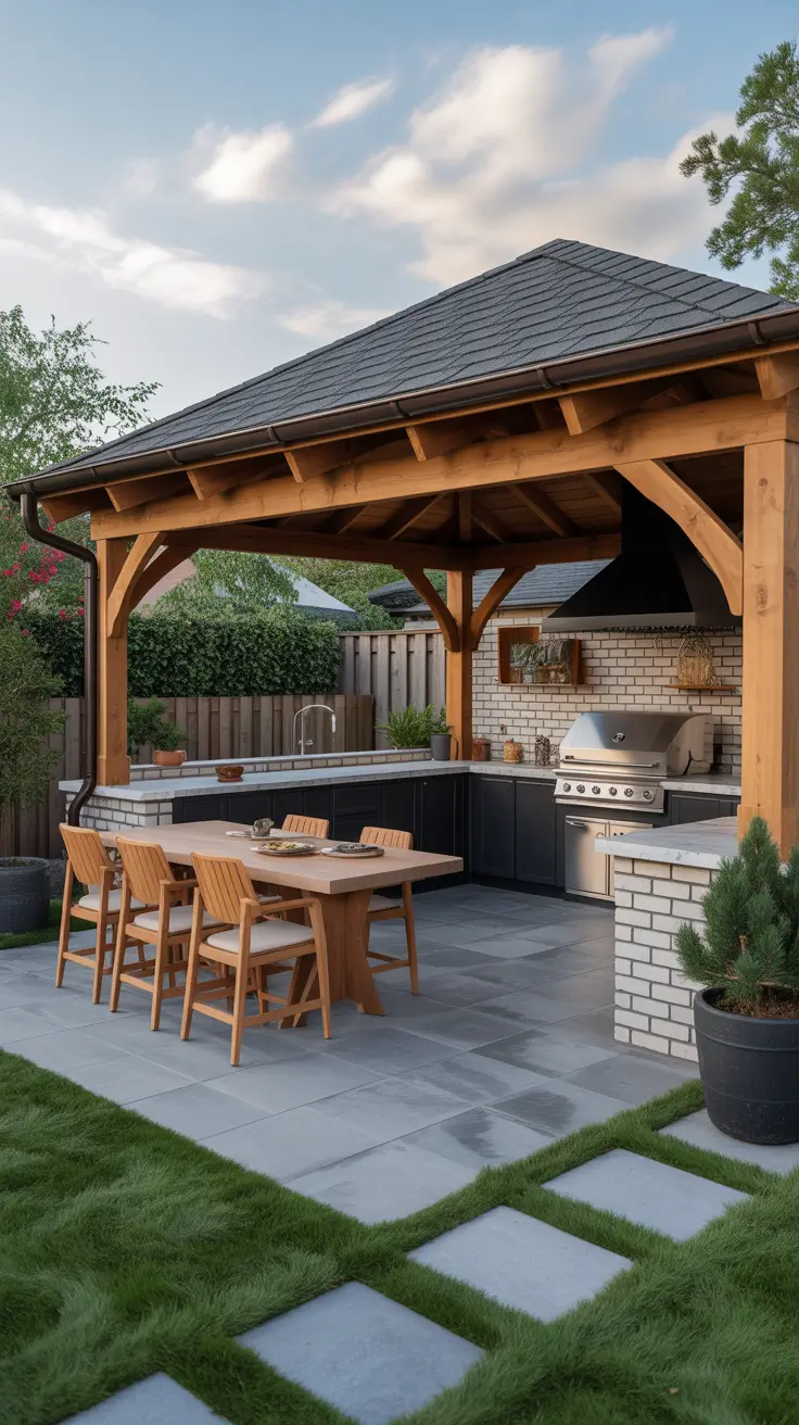 Outdoor BBQ Area With Roof 2026: Modern Covered Grill And Rooftop Ideas