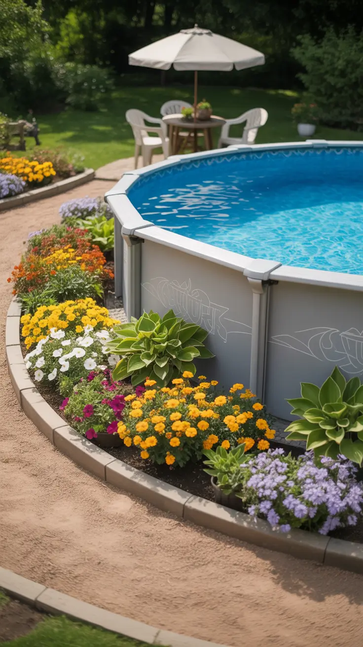 above ground pool ideas 2026 Simple Above Ground Pool Ideas With Garden Landscaping