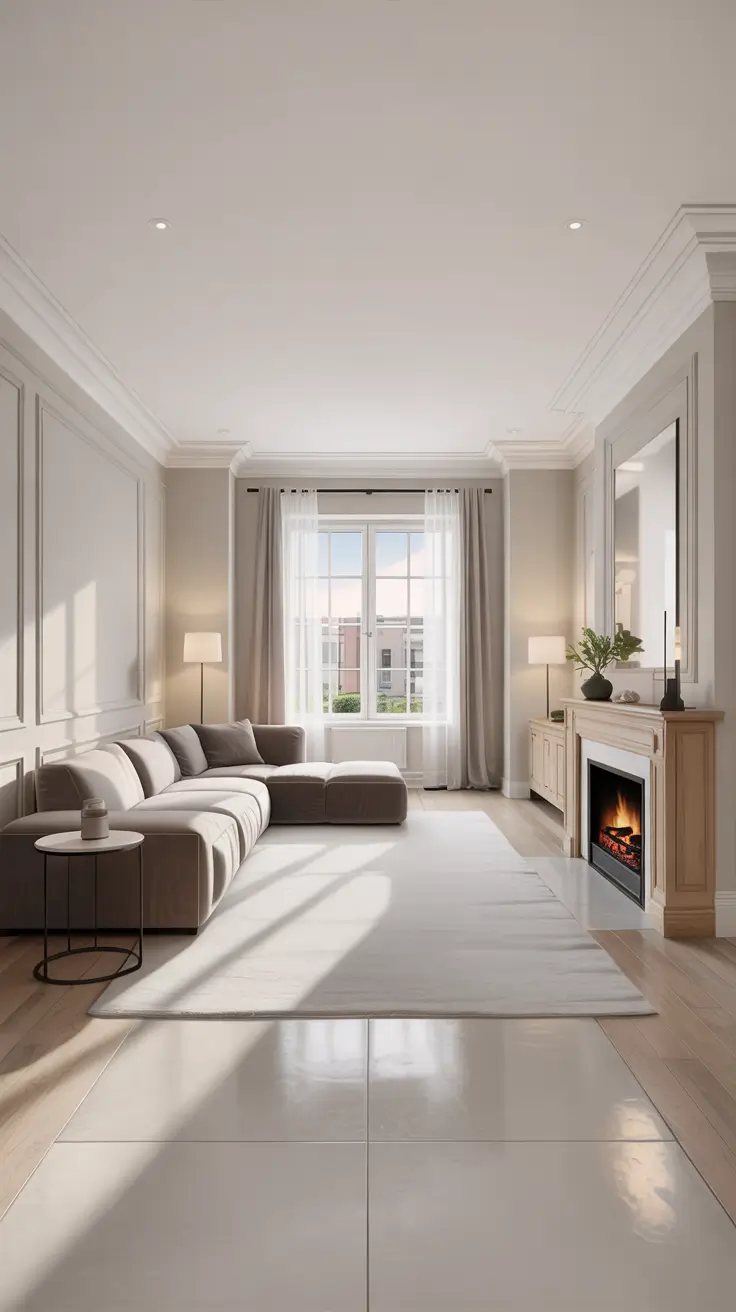 Apartment Remodel Ideas 2026 Minimalist Living Room With Fireplace