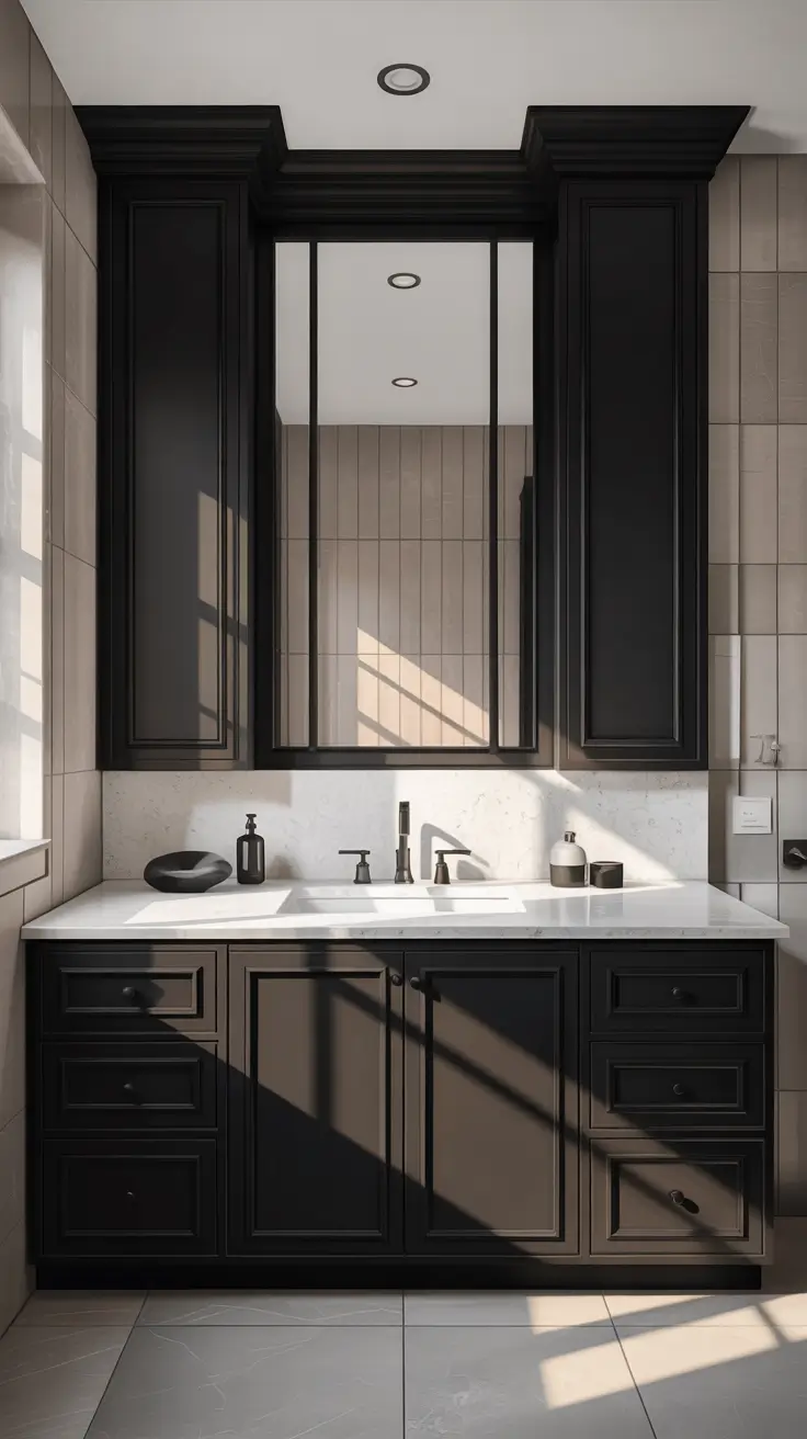 Bathroom Sink Decor Ideas Black Bathroom Sink Decor Ideas With Bold Contrast