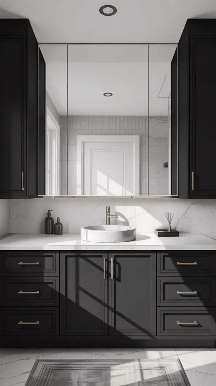 Bathroom Sink Decor Ideas Black Bathroom Sink Decor Ideas With Bold Contrast