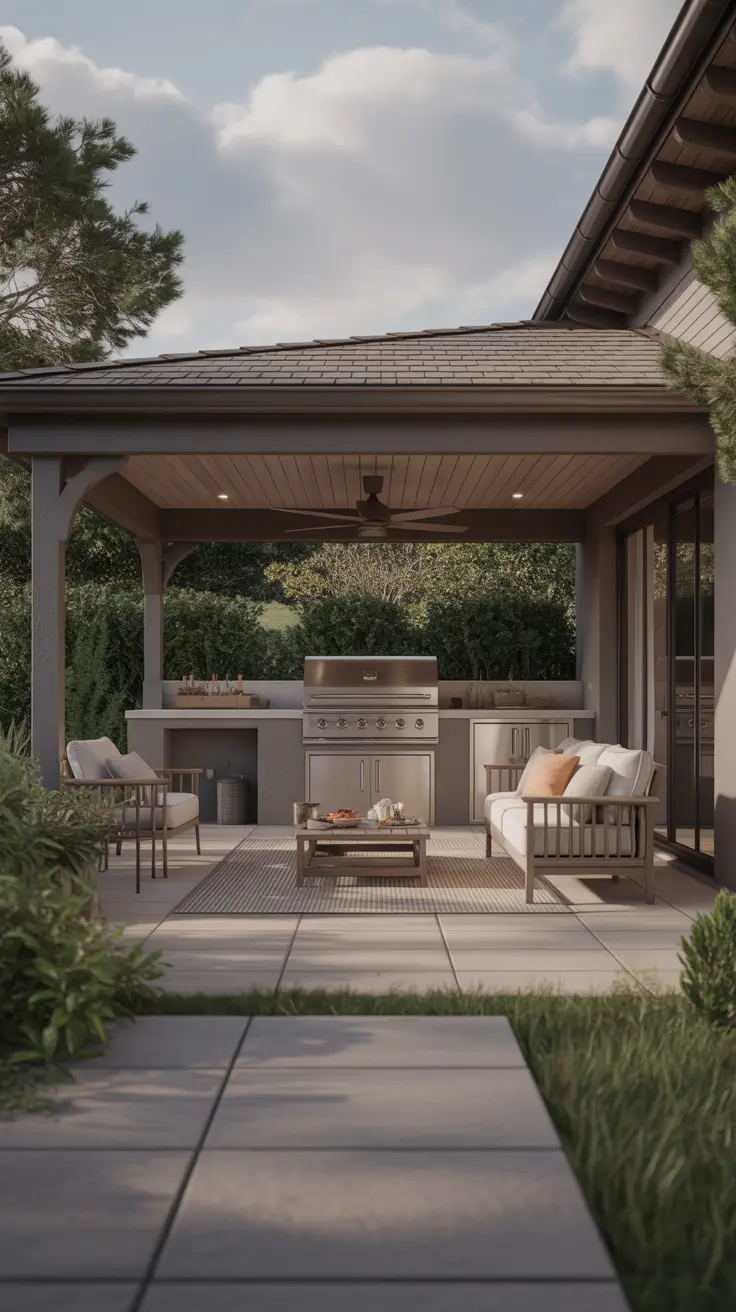 bbq patio ideas 2026 Covered Patio Bbq Grill Ideas For All Season Entertaining