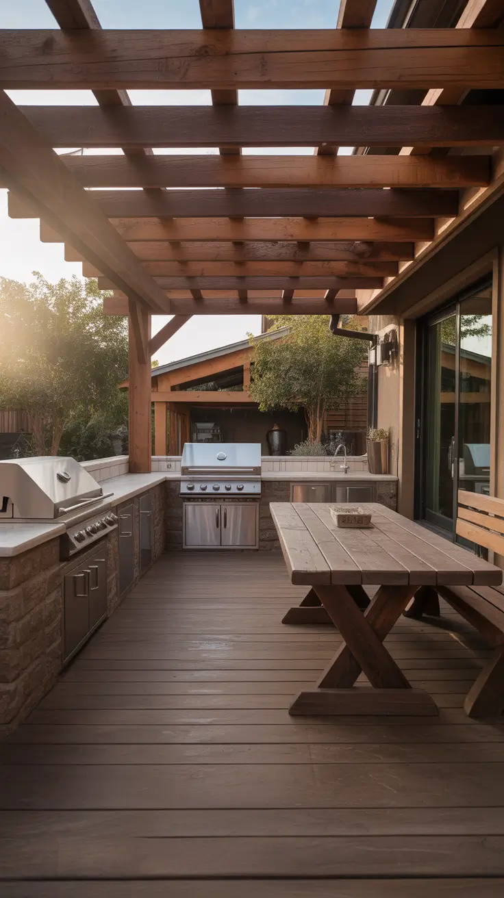 bbq patio ideas 2026 Bbq Patio Ideas Backyards Featuring Rustic Wood Accents