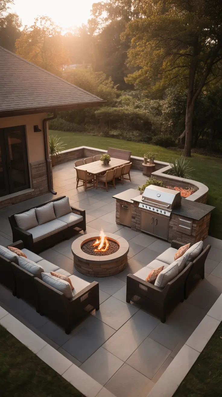 bbq patio ideas 2026 Backyard Bbq Ideas Grill Area Patio With Fire Pit Combos