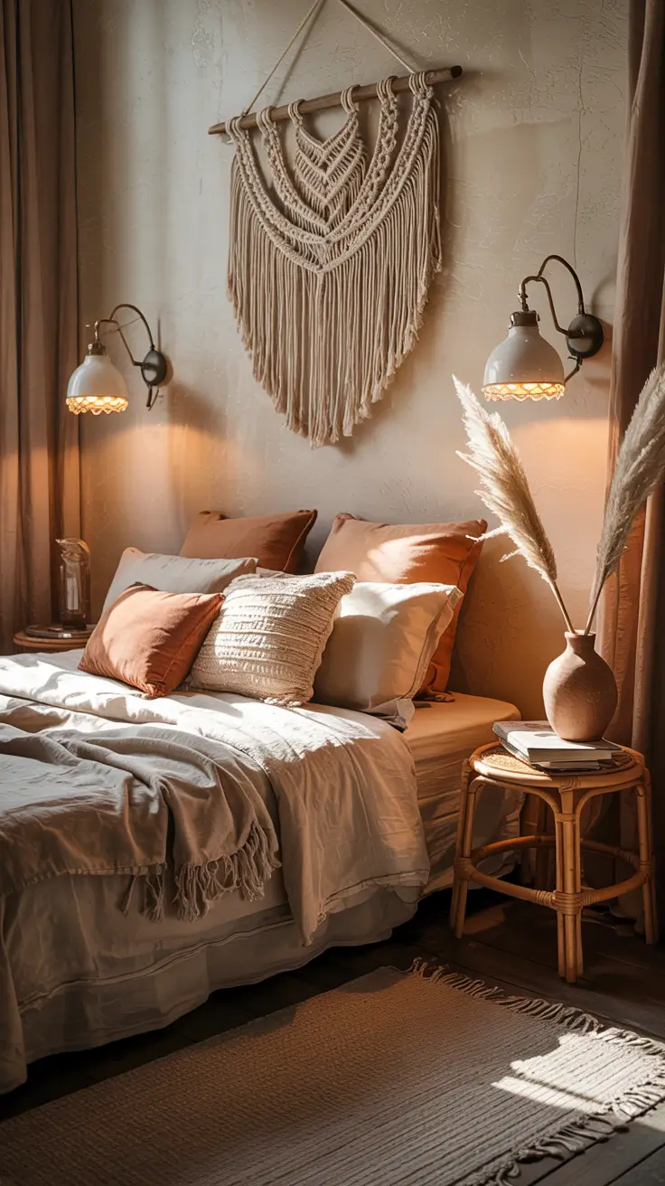 bedroom lamp ideas 2026 14 — Boho Bedroom Lamp Ideas Wall Installations With Unique Texture