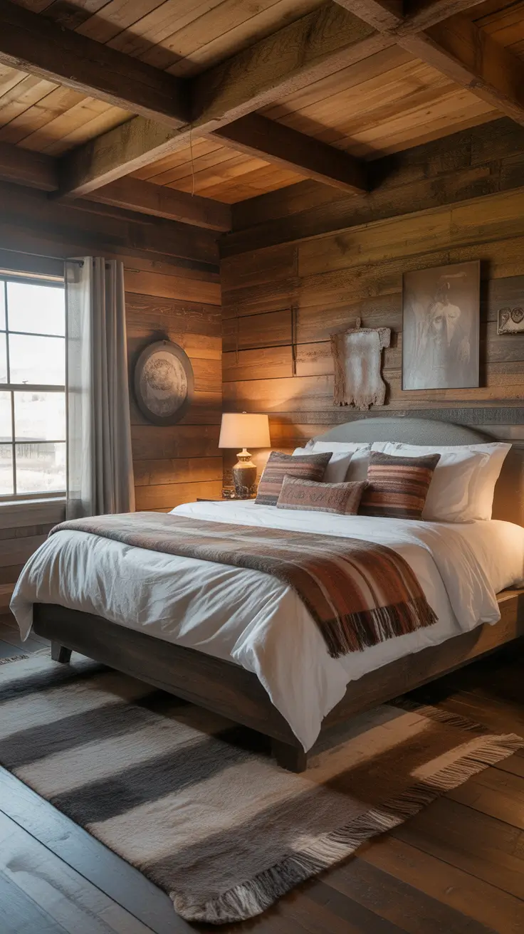 bedroom remodel ideas 2026 Rustic Cabin Bedrooms With Dark Wood And Warm Layers