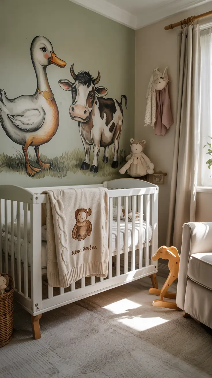 boys nursery ideas 2026 14 — Farm Animals Boys Nursery Ideas With Duck And Cow Illustrations