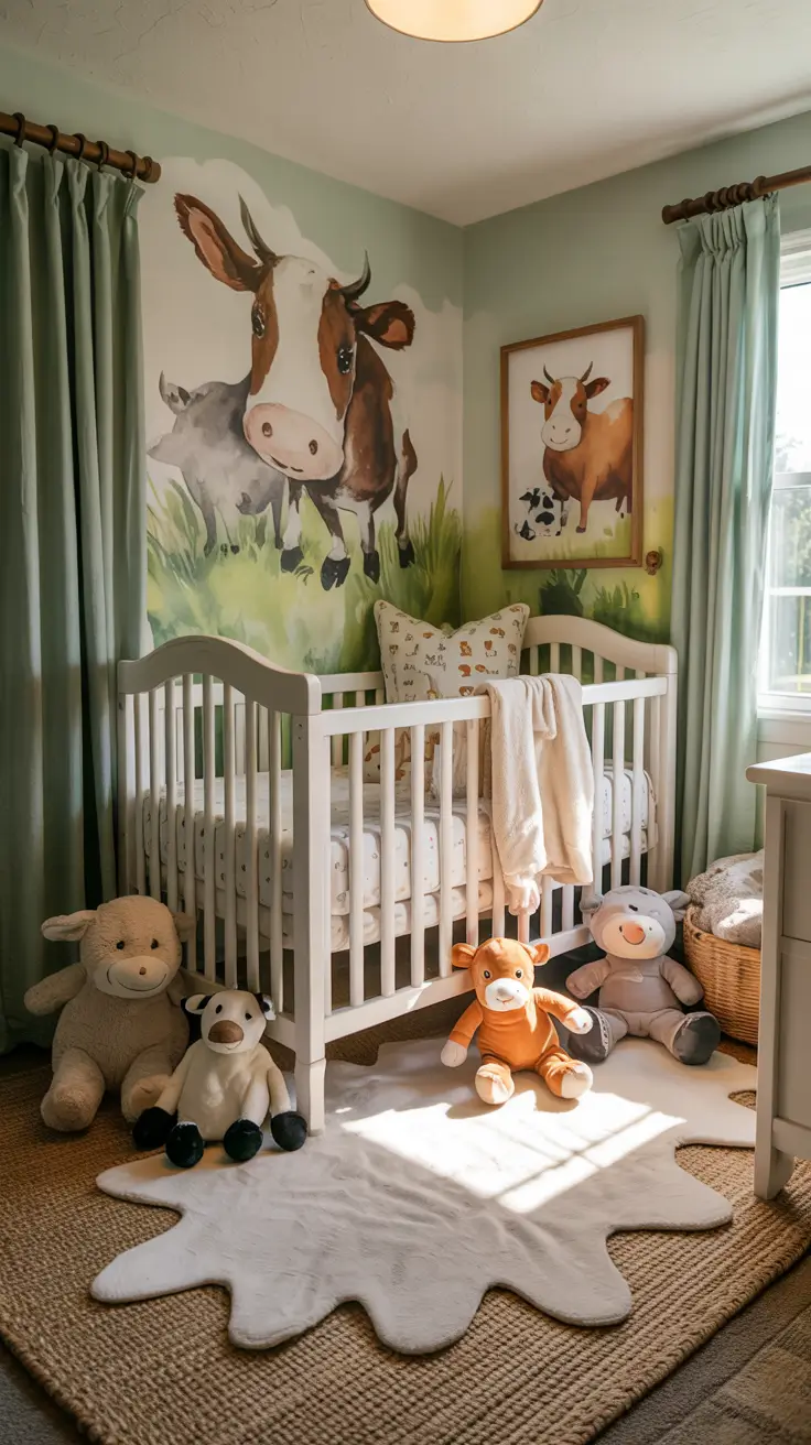 boys nursery ideas 2026 08 — Boys Nursery Ideas Animals Showcasing Farm Animals And Cow Art