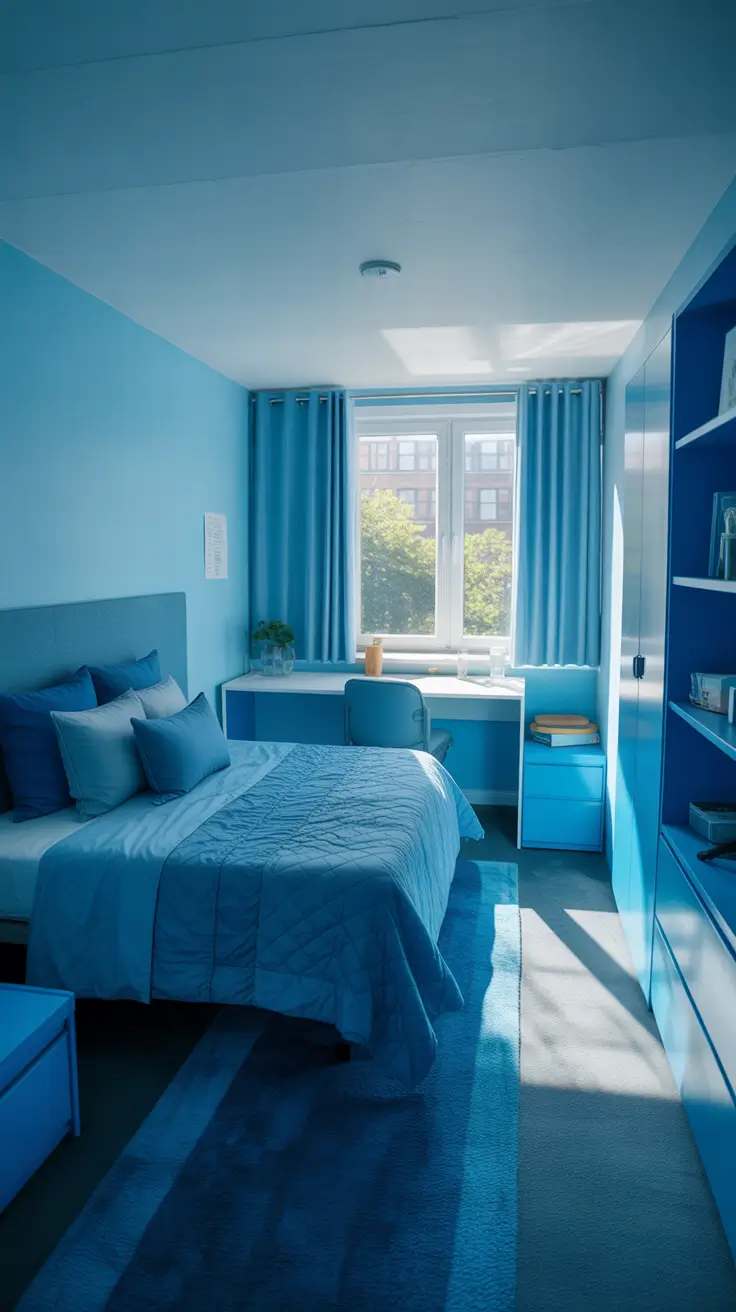 college dorm room ideas 2026 Cozy Blue And Light Blue College Dorm Room Ideas 2026