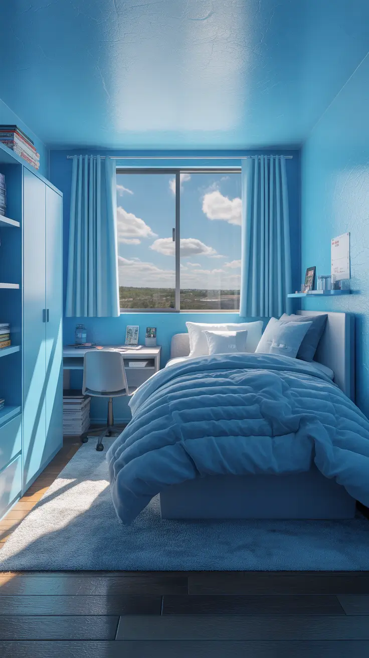 college dorm room ideas 2026 Cozy Blue And Light Blue College Dorm Room Ideas 2026