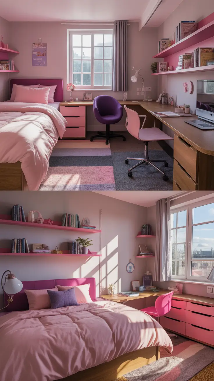 college dorm room ideas 2026 Pink And Purple College Dorm Room Ideas Aesthetic
