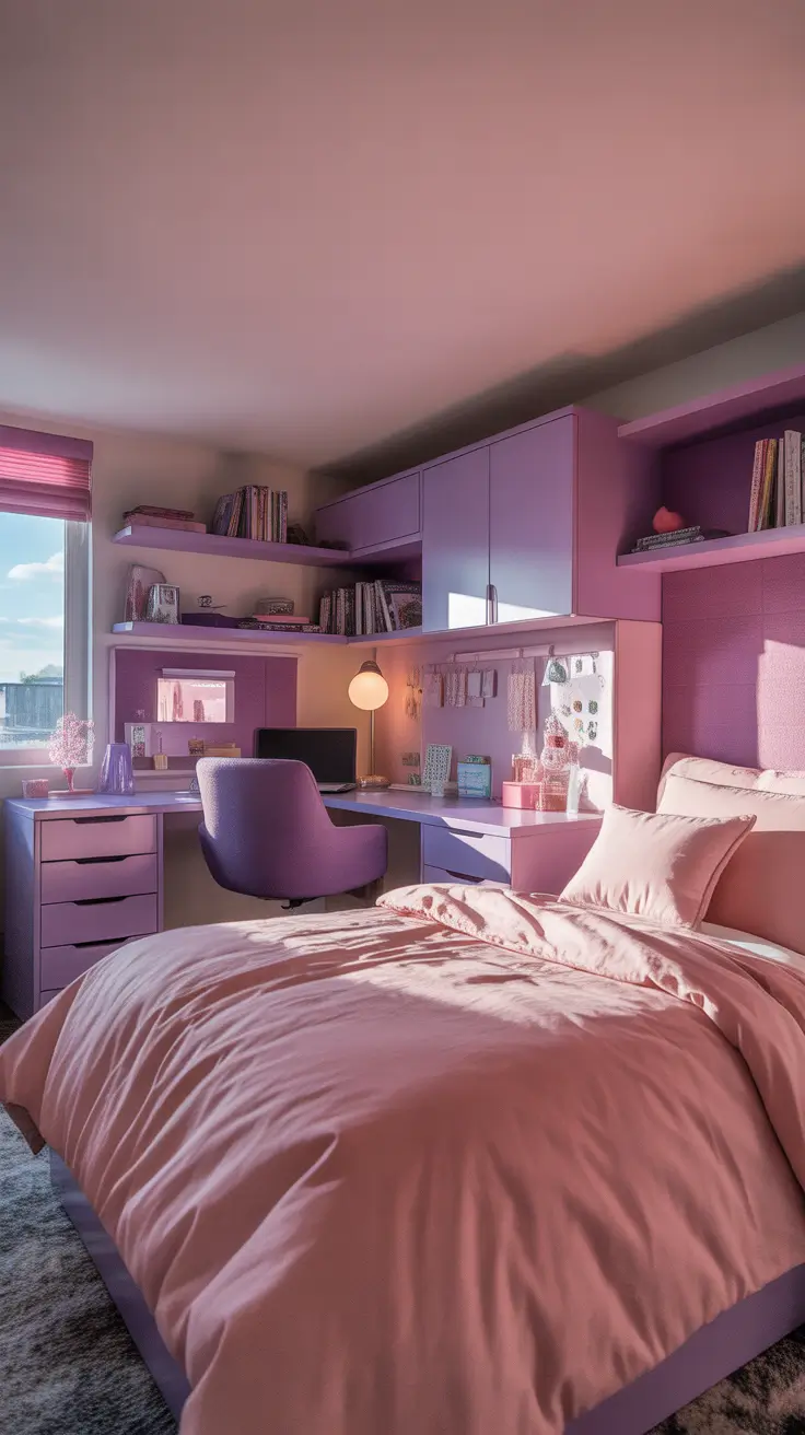 college dorm room ideas 2026 Pink And Purple College Dorm Room Ideas Aesthetic