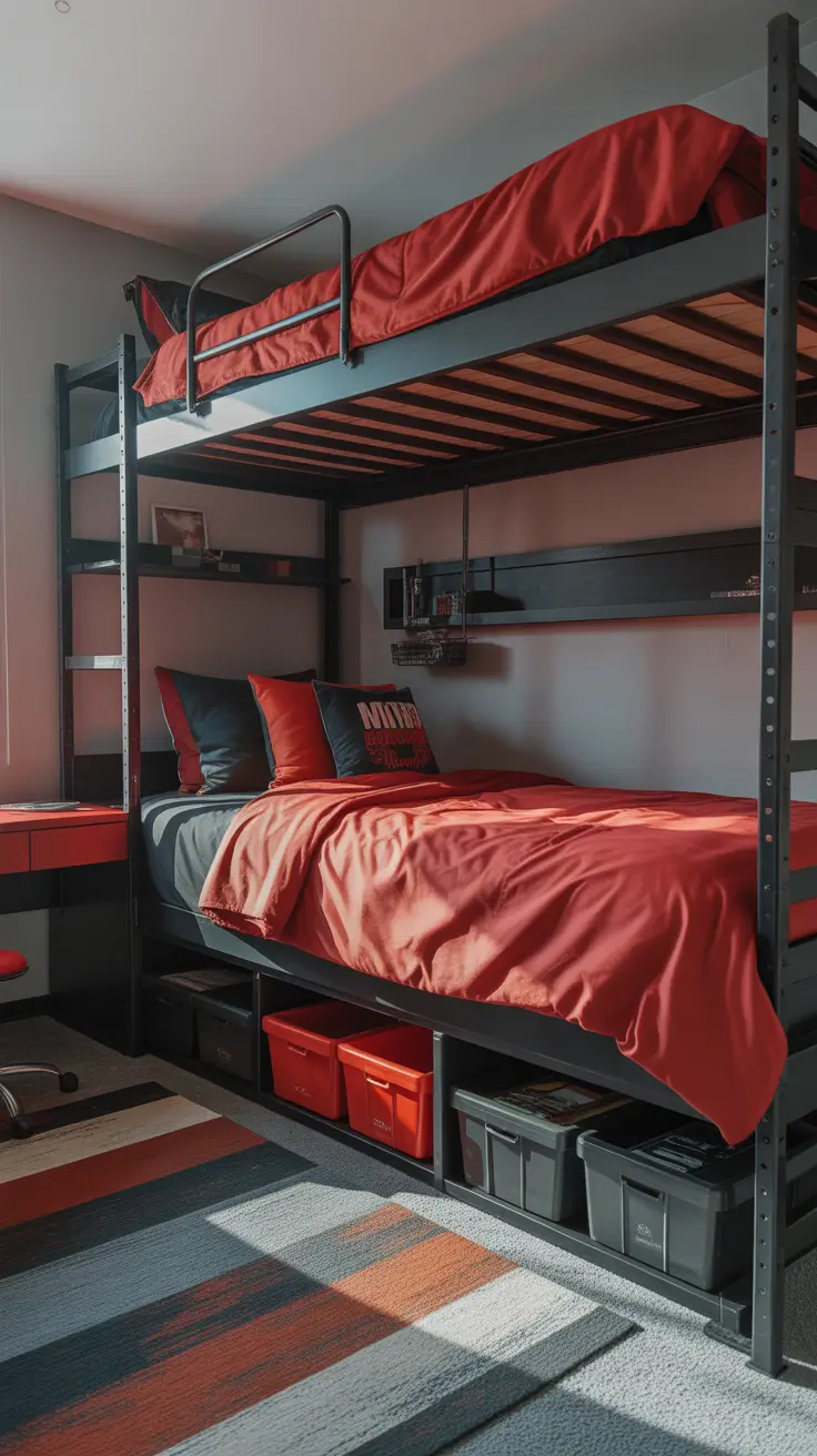 college dorm room ideas 2026 Red And Black College Dorm Room Ideas For Guys