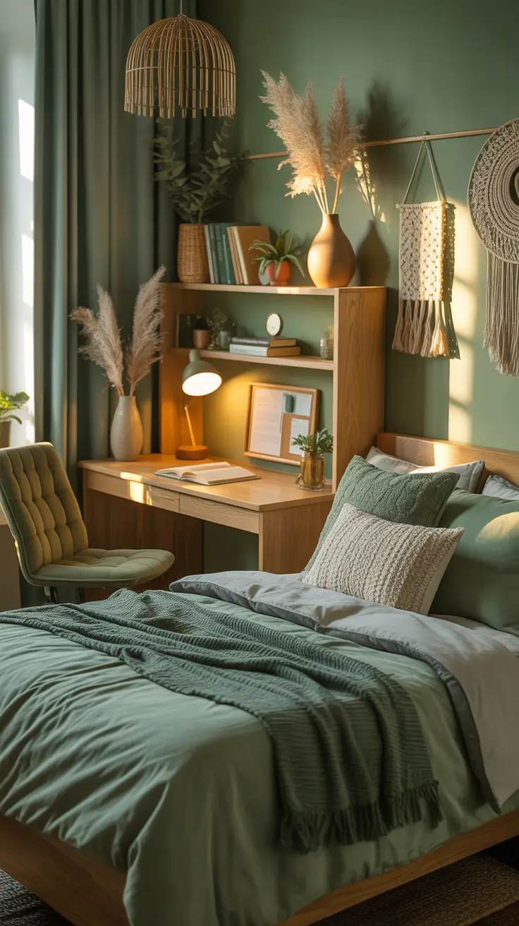 college dorm room ideas 2026 modern twin dorm layout with central desk and shelving