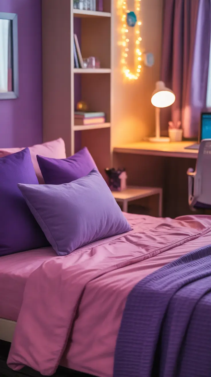 college dorm room ideas 2026 Purple Aesthetic College Dorm Room Ideas Simple And Cute