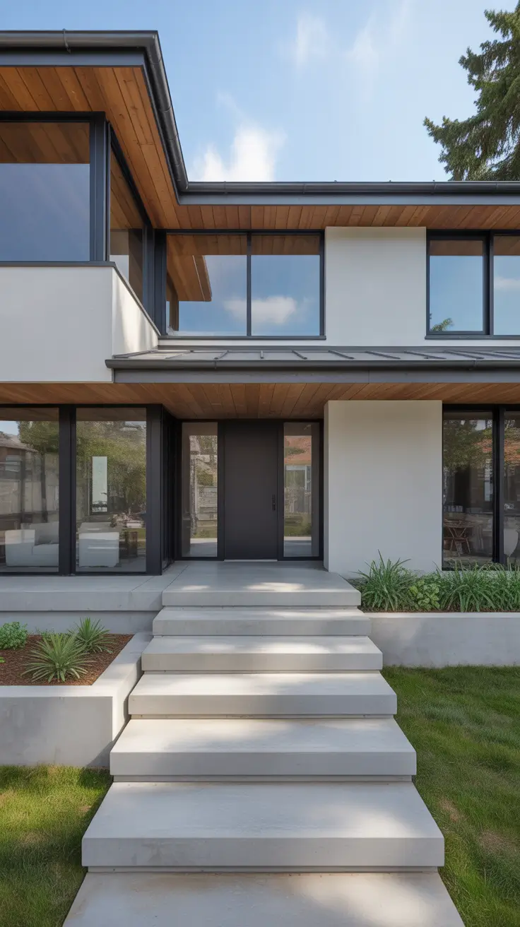 entryway remodel ideas 2026 Split Level Remodel Exterior Entryway Ideas With Clean Lines