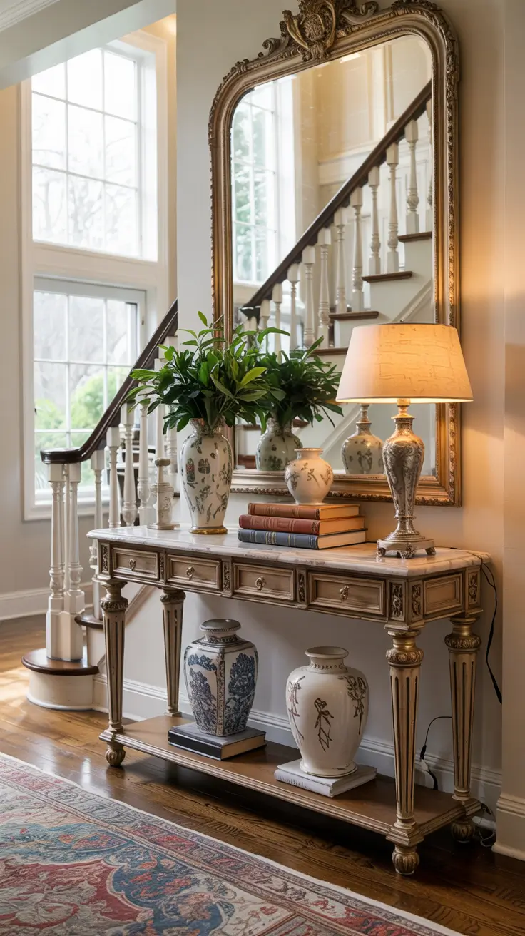 entryways remodel ideas 2026 Entryways With Stairs Featuring Console Table Styling