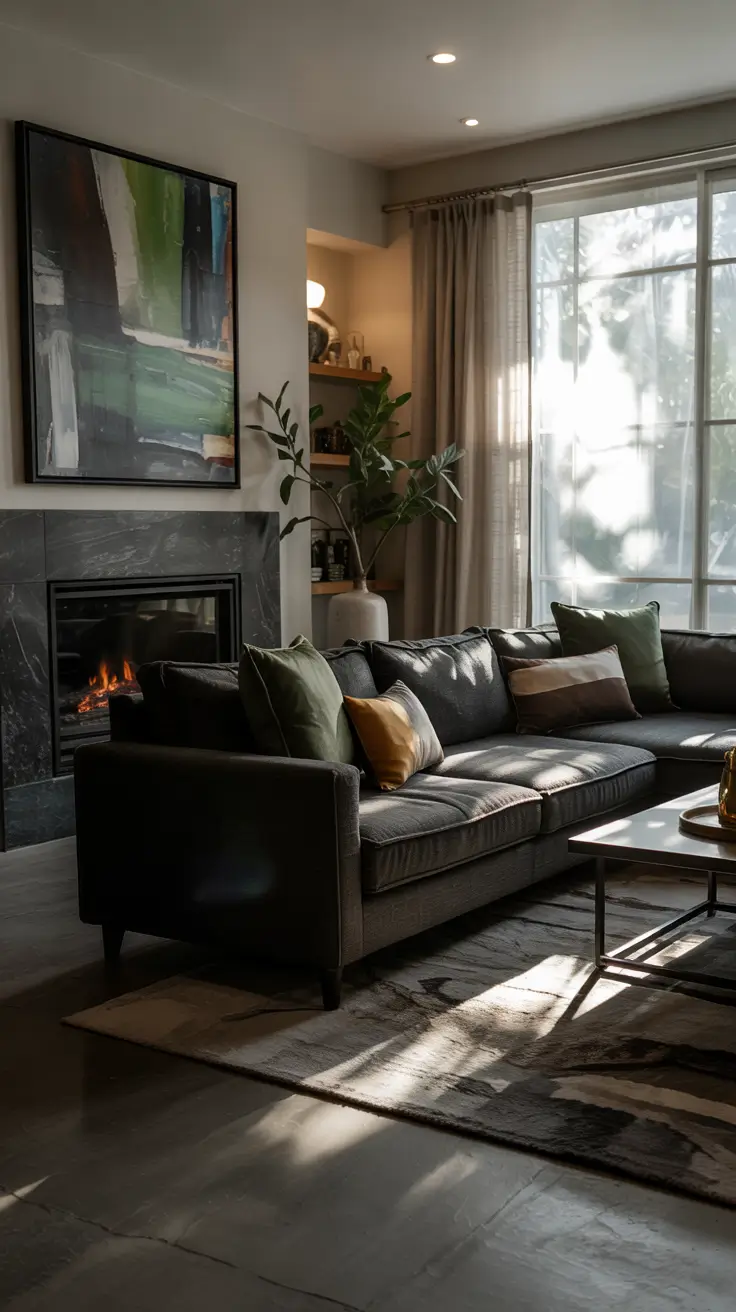 family rooms ideas 2026 14 — Moody Family Rooms Decorating Ideas With Gray And Green Accents