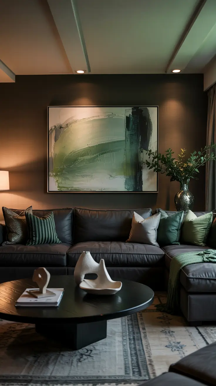 family rooms ideas 2026 14 — Moody Family Rooms Decorating Ideas With Gray And Green Accents