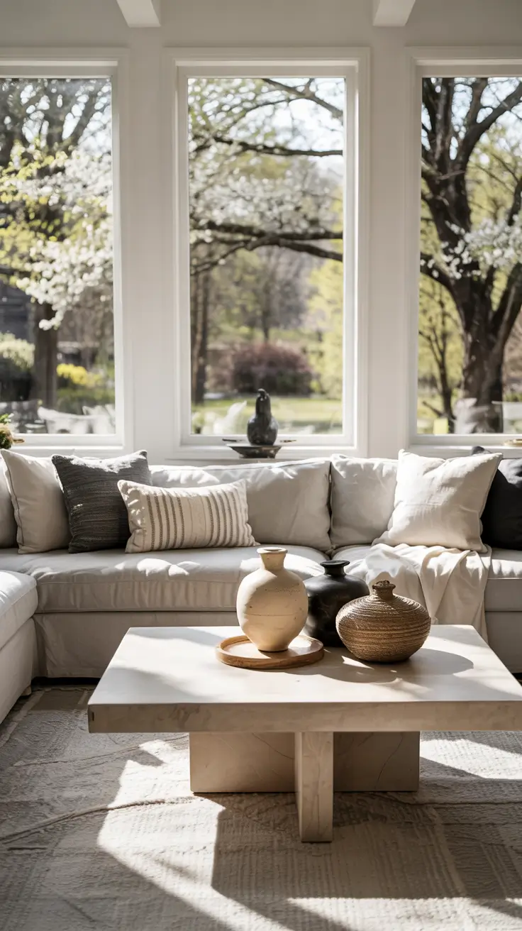 family rooms ideas 2026 22 — Organic Modern Family Rooms Ideas With Sculptural Tables