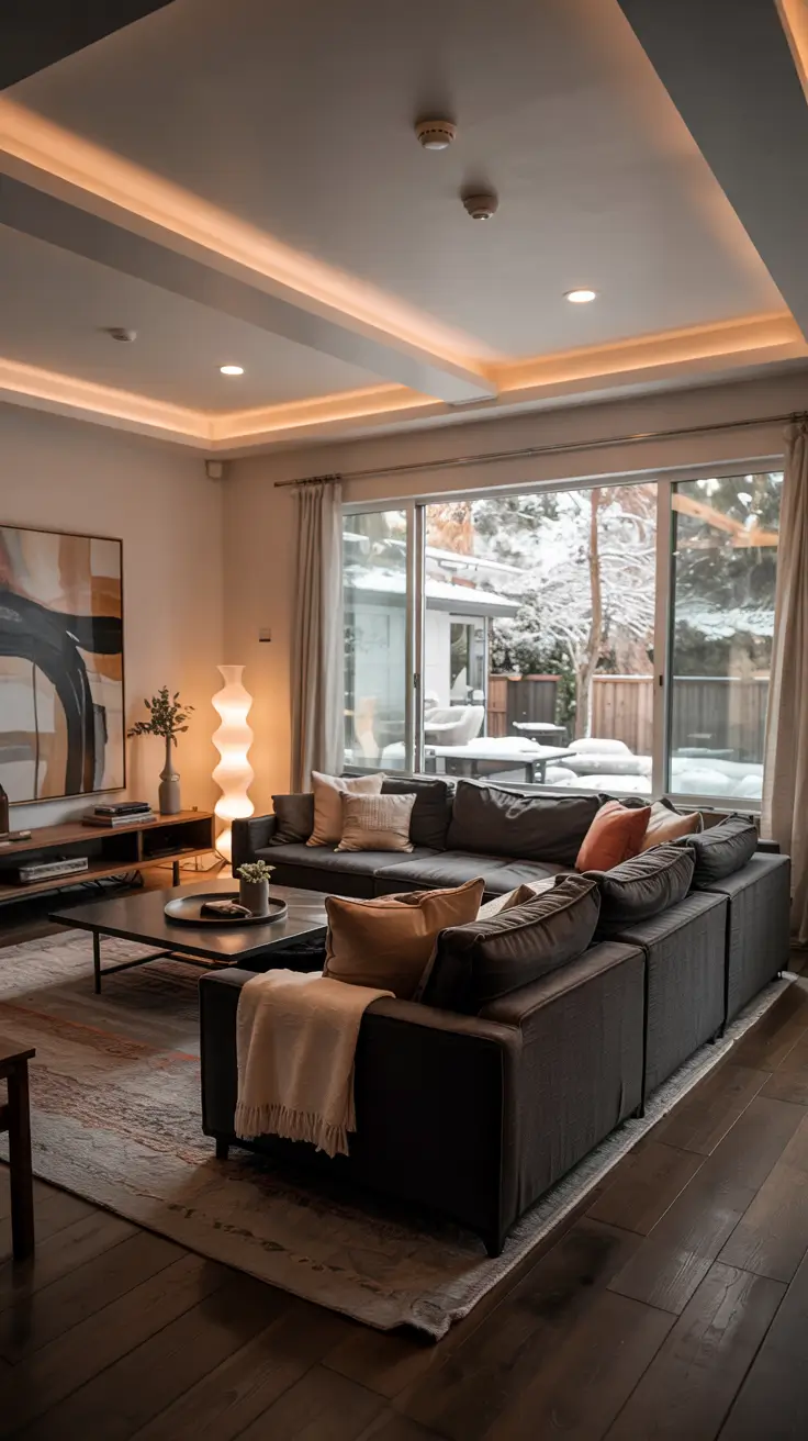 family rooms ideas 2026 28 — Modern Cozy Family Rooms Ideas With Statement Ceiling Design