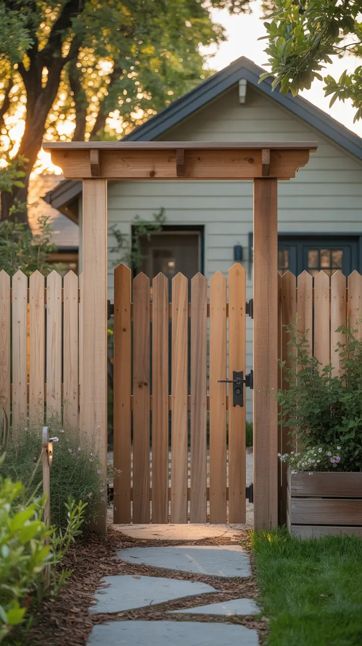 front yard gate ideas 2026 Wooden Fence Gate Ideas For A Warm Front Yard Entrance