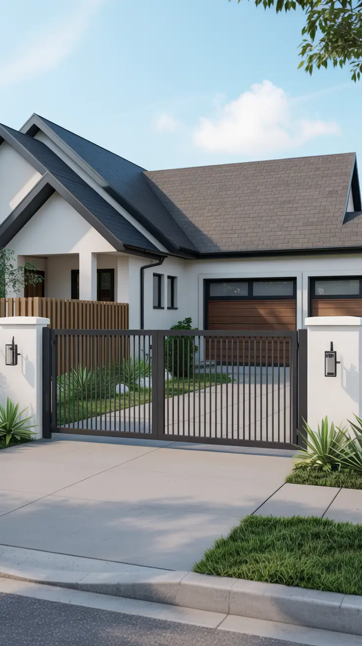 front yard gate ideas 2026 Driveway Gate Concepts That Connect Fence And Garage Doors